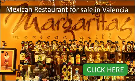 Mexican restaurant for sale in Valencia CA with full bar and dining area