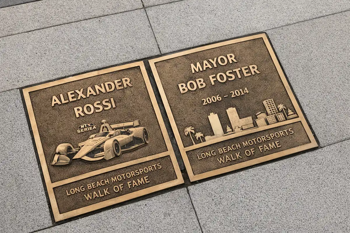 Mayor-Robert-Bob-02 Alexander Rossi and Nancy Foster at the Long Beach Motorsports Walk of Fame ceremony