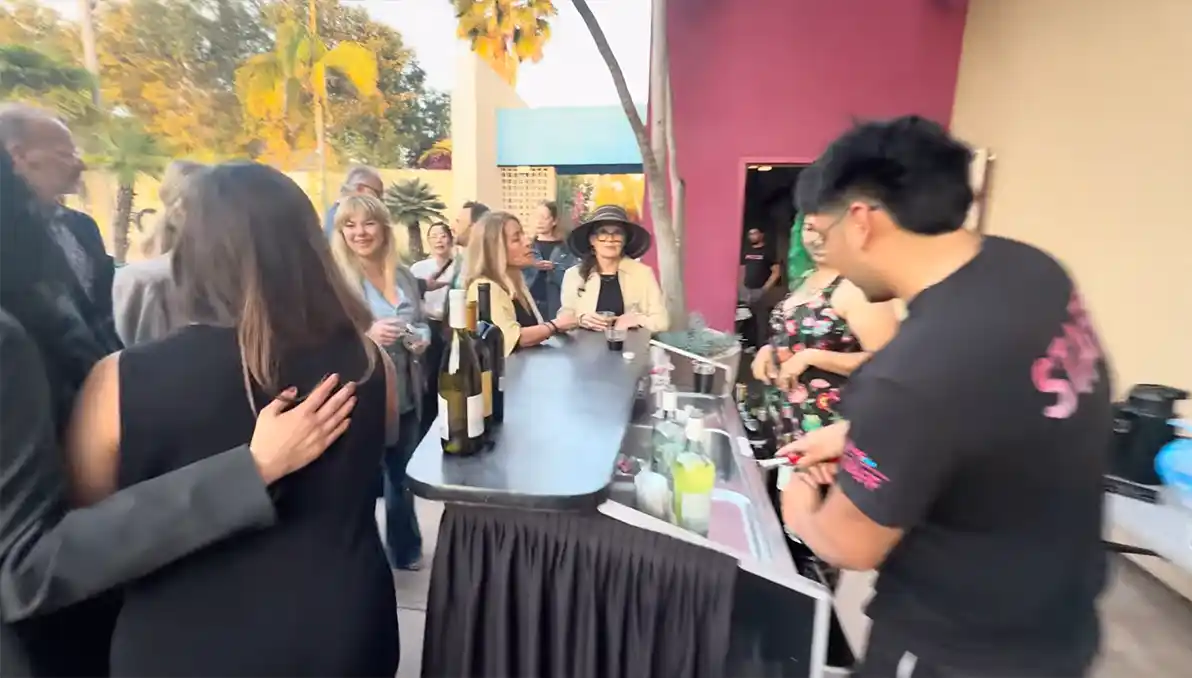 VIP guests arriving at MOLAA in Long Beach for a Latin American art exhibition
