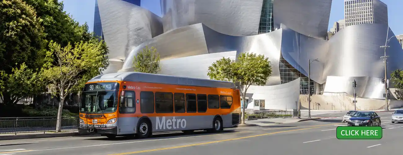 Transportation and getting around Los Angeles with Metro transit, downtown streets, and modern city transportation options
